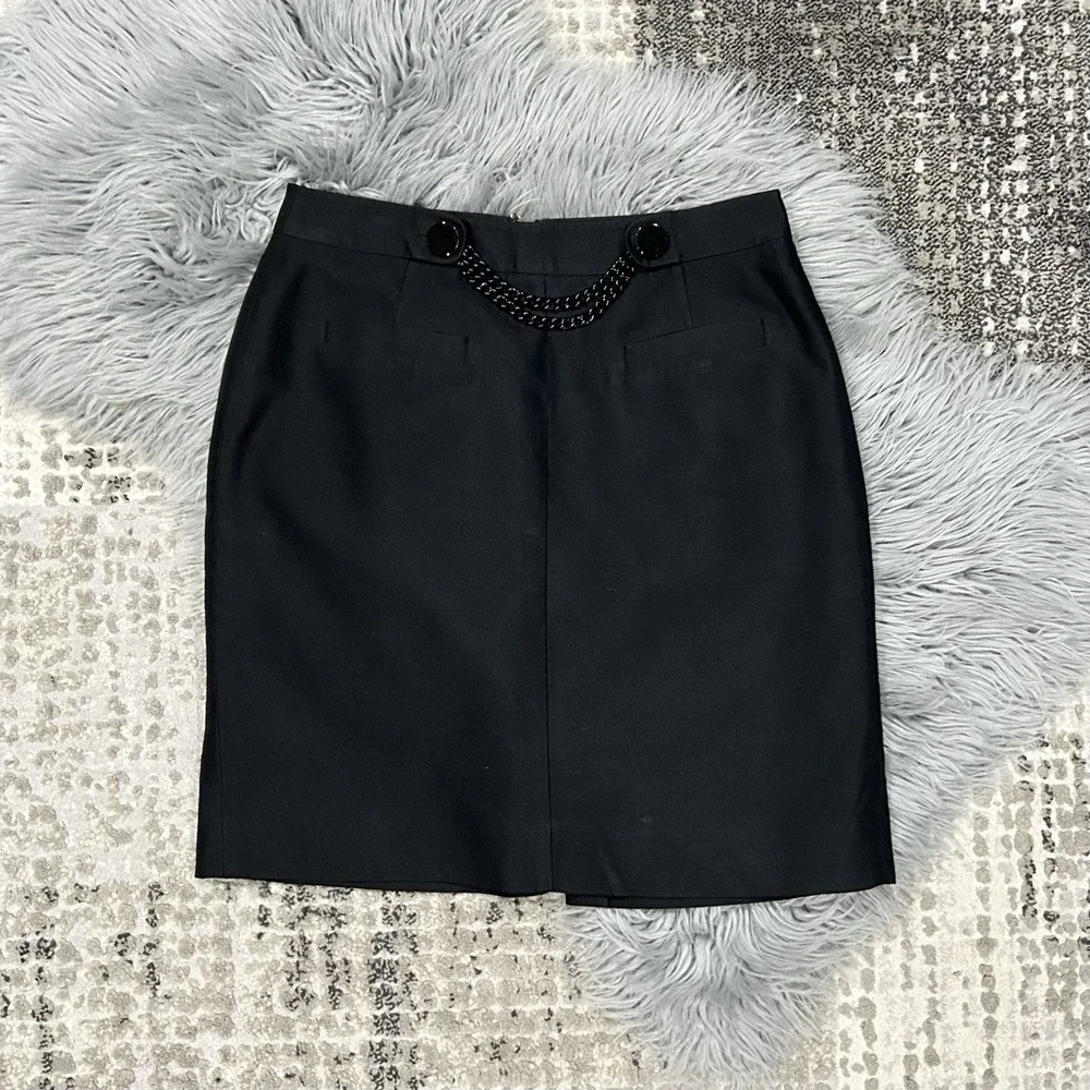 Kate Spade Women's Alexandra Skirt With Black Chain Detail Size 6‎